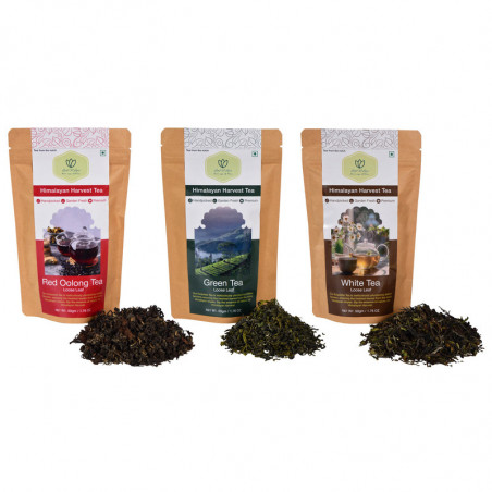 Red Oolong, Green & White Tea Combo | Pure and Natural | Leaf n Lips