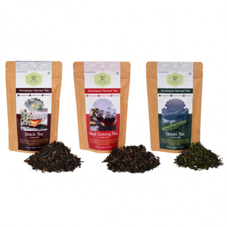 Black, Red Oolong & Green Tea Combo | Pure and Natural | Leaf n Lips