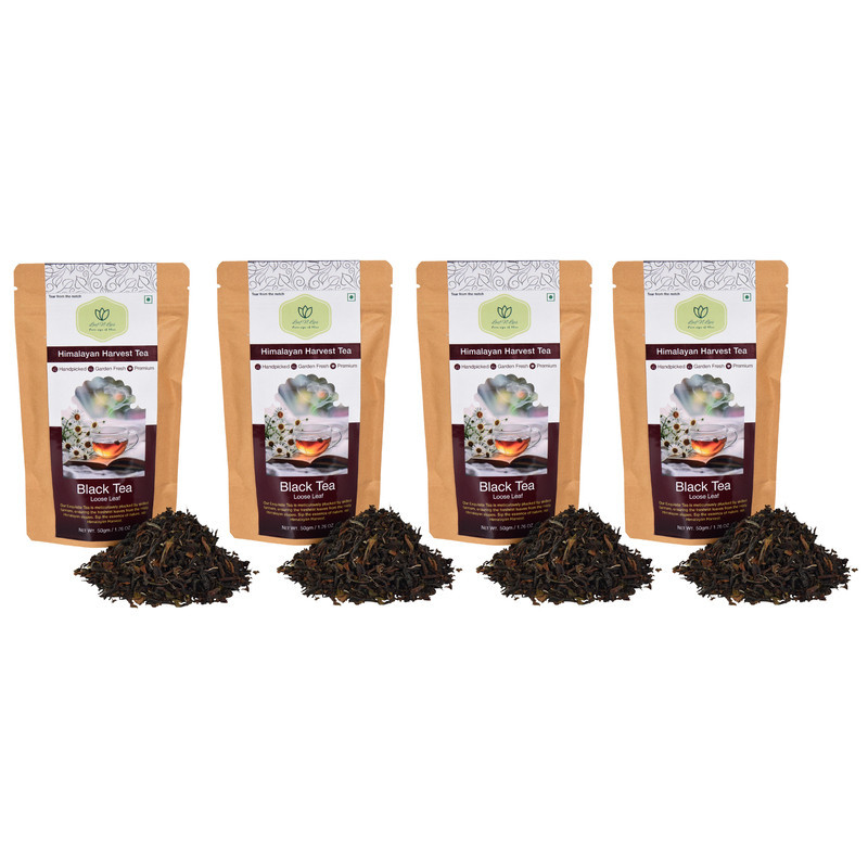 Black Tea 50gm Pack of 4 | Pure, Natural & Garden Fresh | Leaf n Lips